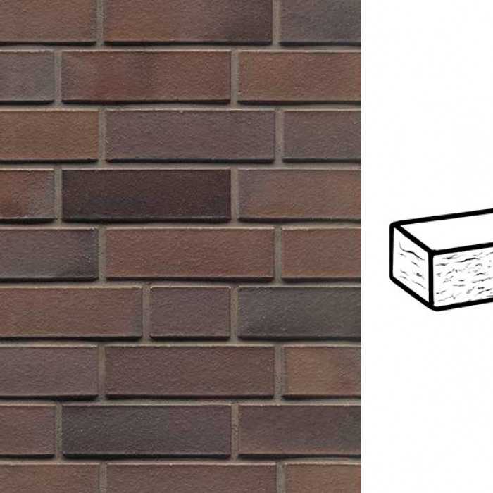 Кирпич клинкерный Muhr 33 A Schwarz-Braun рустик, 240х115х71 мм